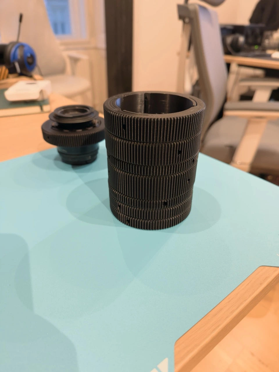 sieben follow focus ringe mit gleichem Außendurchmesser gestapelt