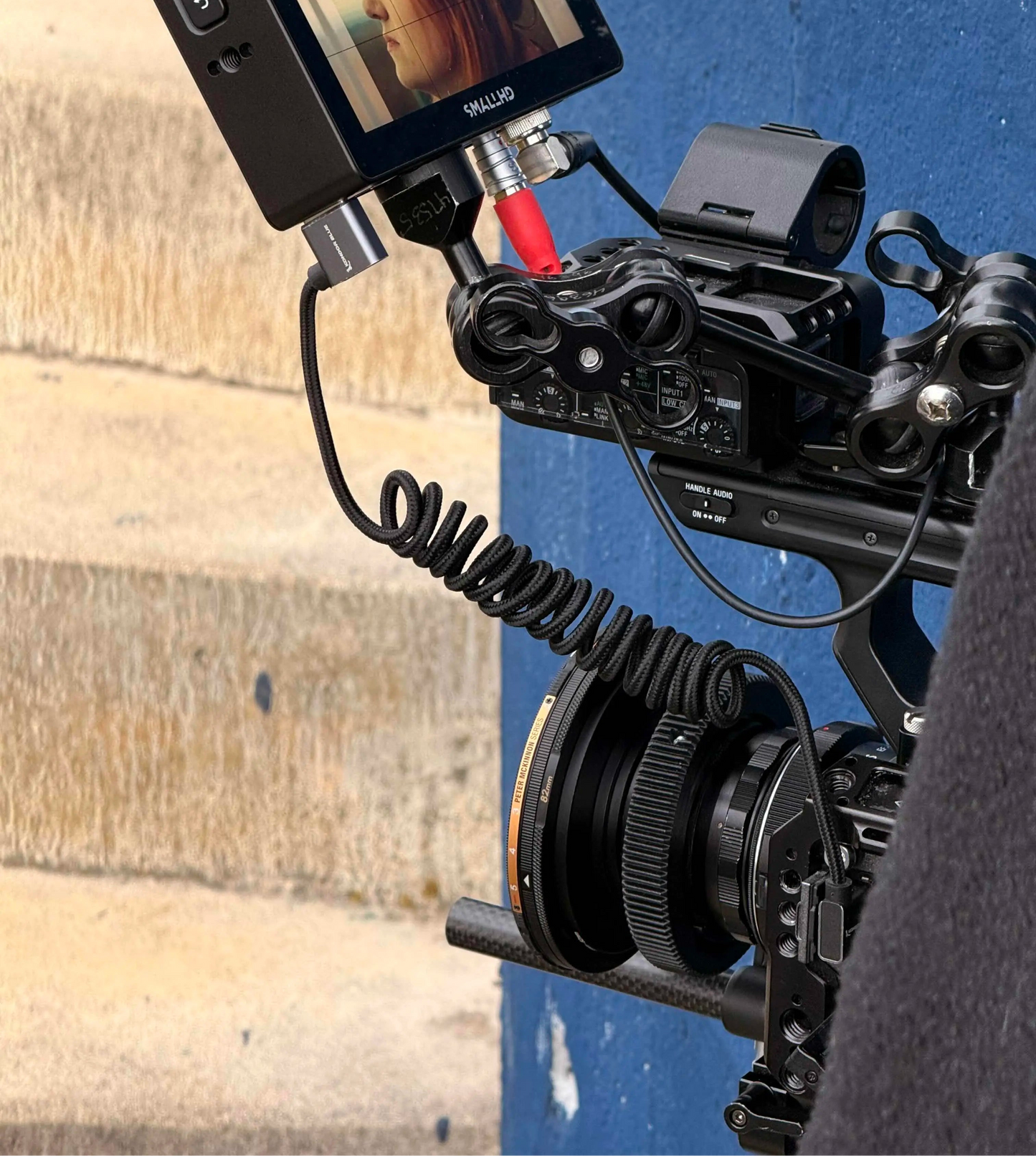 follow focus ring auf einer super takumar linse im Einsatz bei einem Dreh