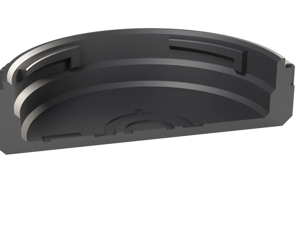 Cut through the L-Mount rear cap: claws, ramp and the room for the rear element